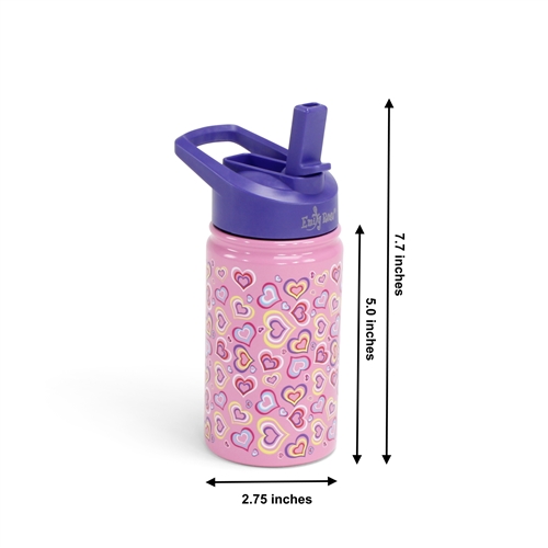 Kid Kids Water Bottle, 12 Ounce Vacuum Insulated Stainless Steel Sturdy  Beverage Travel Cup Boys and Girls, Leakproof Lid, 2 Straws