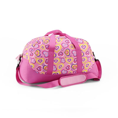 Emily Rose Kids Large Overnight Duffle Bag | Duffel Bag for Boys and Girls | 100% Polyester | Perfect for sleepovers and overnight travel (Playful Hearts)