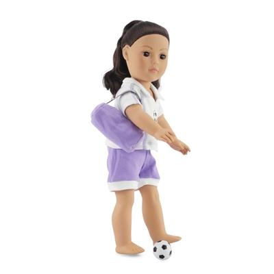 18-inch Doll Clothes - Soccer Shirt, Pants, and Ball with Gym Bag - fits American Girl ® Dolls