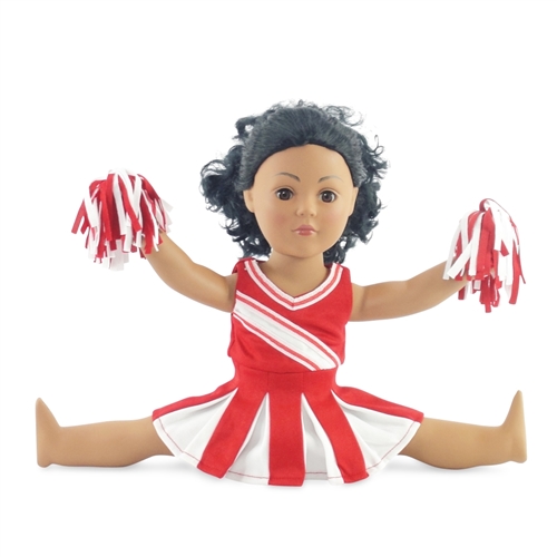 18-inch Doll Clothes - Cheerleader Dress with Pants and Pom Poms - fits  American Girl ® Dolls