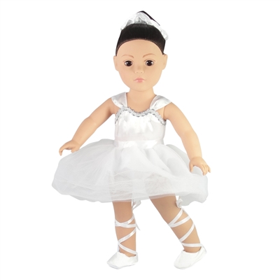 18-inch Doll Clothes - Ballet Leotard and Slippers with Hair Scrunchy - fits American Girl ® Dolls