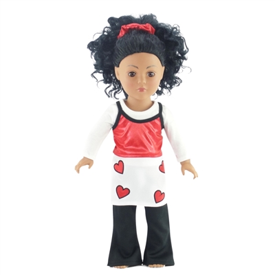18-inch Doll Clothes - Dance Tank, Long Sleeve Tee Shirt, and Pants with Scrunchy - fits American Girl ® Dolls