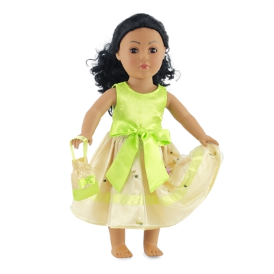 18-inch Doll Clothes - Satin Ruffles with Matching Purse - fits American Girl ® Dolls