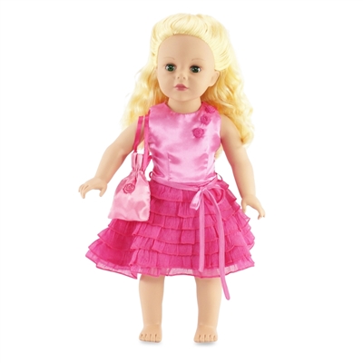 18-inch Doll Clothes - Ruffle Dress with Matching Belt - fits American Girl ® Dolls