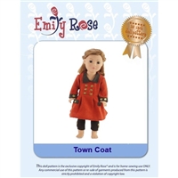 18-Inch Doll Clothes Pattern - Town Coat Outfit - Downloaded to your computer