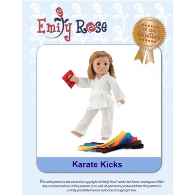 18-Inch Doll Clothes Pattern - Karate Kicks - Downloaded to your computer