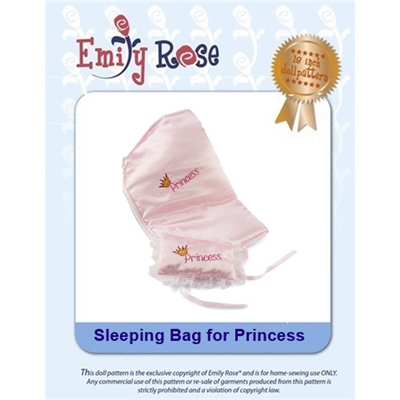 18-Inch Doll Clothes Pattern - Princess Sleeping Bag - Downloaded to your computer