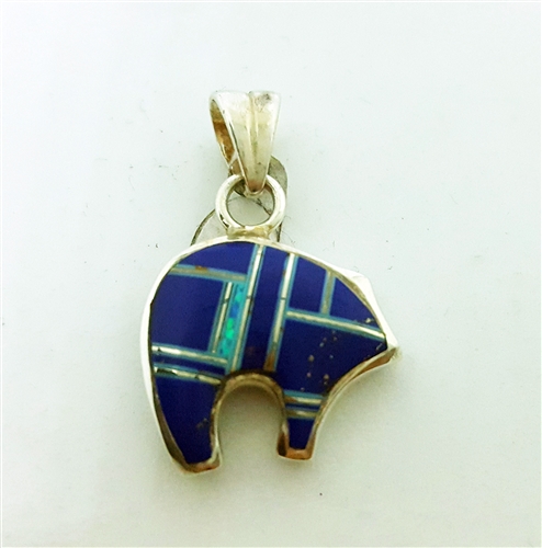 Varisite Dual Inlay Bear Pendant