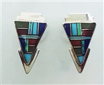 Multistone Inlay Geometric Earrings