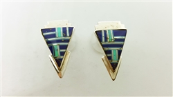 Lapis Lazuli and Turquoise Inlay Earrings