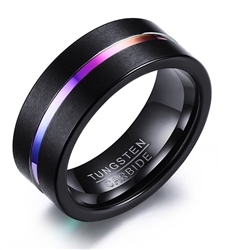 Tungsten Carbide Colored Center Ring