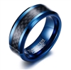 Tungsten Carbide Blue Carbon Fiber Ring