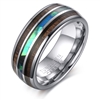 Tungsten Carbide Wood & Shell Inlay Ring