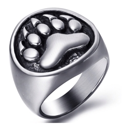 Stainless Steel Bear Paw Ring