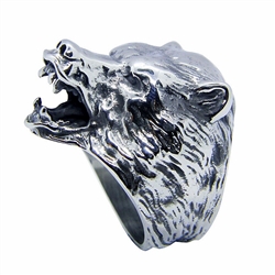 Stainless Steel Bear Ring