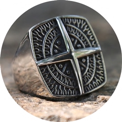 Stainless Steel Compass Ring