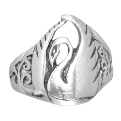 Silver Swan Ring