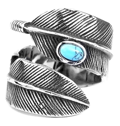 Stainless Steel Feather Ring