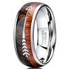 Tungsten Wood & Arrow Ring