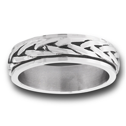 Stainless Steel Braided Spinner Ring