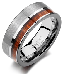 Tungsten Koa Wood Ring