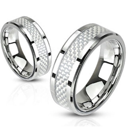 Stainless Steel Silver Carbon Fiber