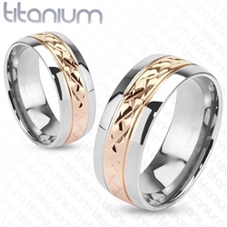 Titanium Rose Gold Center