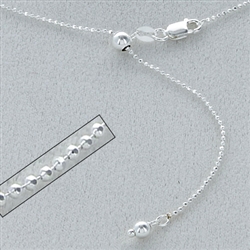 Adjustable Diamond Cut Bead-120 Chain 22"