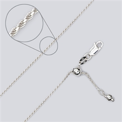 Adjustable Diamond Cut Rope-025 Chain 22"