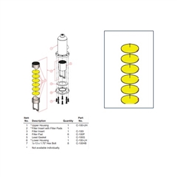 C-100P Filter Pad Set (6) for Chlorine Gas Filter