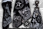 Wear It Loud & Proud! Custom Belt Loop Flair Bandana Gray on Black Rock and Roll Heavy Metal Biker accessories lifestyle Rock n Roll GangStar