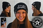 Custom Stretch Beanie with Rock-n-Roll GangStar lettering Rock n Roll Heavy Metal hats accessories