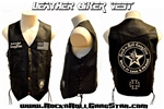 Mens Custom Leather Biker Vest Rock and Roll Heavy Metal clothing accessories