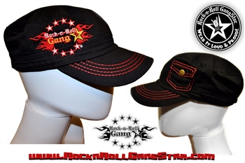 Military Style Cap Hat with Stash Pocket Rock n Roll Heavy Metal clothing accessories
