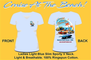 Cruise At The Beach! 2022 Season 21 Ladies V Neck T Shirt