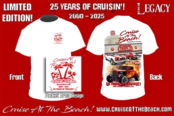 Cruise At The Beach! 25th Anniversary 2025 Official Event T Shirt
