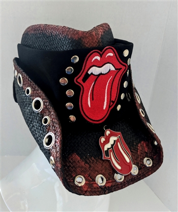 ROLLING STONES Tribute Custom Shapeable Cowboy Hat black Rock and Roll Heavy Metal hats accessories