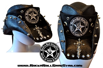 Custom Shapeable Cowboy Hat black version 3 Rock and Roll Heavy Metal hats accessories