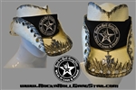 Custom Shapeable Cowboy Hat white with black treatment version 7 Rock and Roll Heavy Metal hats accessories biker lifestyle