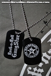 Dog Tag necklace metal laser engraved Rock n Roll GangStar letters and logo