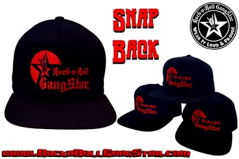 Rectangular Red Logo Snap Back Ball Cap Rock n Roll Heavy Metal Biker clothing accessories Rock-n-Roll GangStar