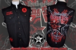 Skull n Chains denim cut off sleeveless biker shirt Rock n Roll Heavy Metal clothing apparel accessories Rock n Roll GangStar