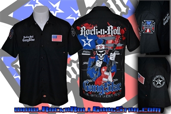 Uncle Sam Custom Dickies Work Shirt Hard Rock Heavy Metal