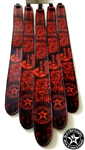 Wear It Loud & Proud! tm Red on Black Leather Guitar Strap rock and roll heavy metal guitar accessories