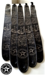 Wear It Loud & Proud! tm Gray on Black Leather Guitar Strap rock and roll heavy metal guitar accessories