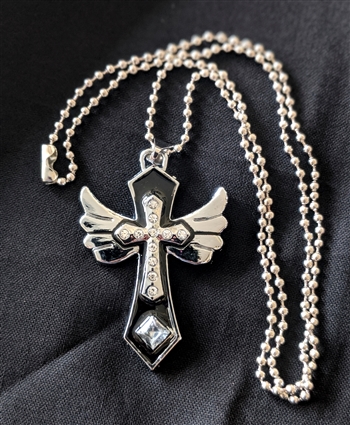 Wings and Cross necklace Rock and Roll Heavy Metal Biker accessories lifestyle Rock n Roll GangStar