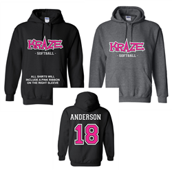 NEON PINK Kraze 2 Color Front Hooded Sweatshirt