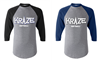 Kraze 2 Color Front Grey 3/4 Sleeve Raglan T-Shirt