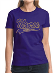 MTBA Purple T-Shirt Ladies Cut Glitter Front Baseball Mom