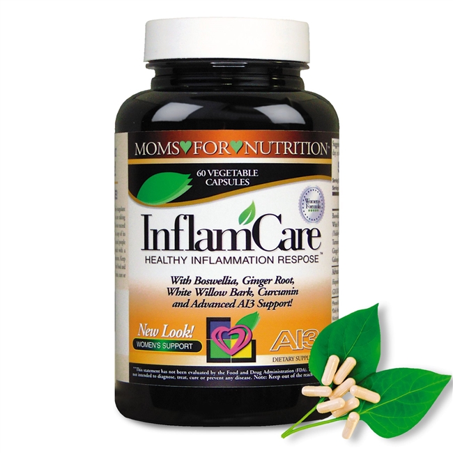 The Original #1 All-Natural InflamCare 3000MG by Moms For Nutrition - Womens Formula - Gluten Free - 60 Count (packaging may vary) Day or Night Use<br>UPC 856471003527